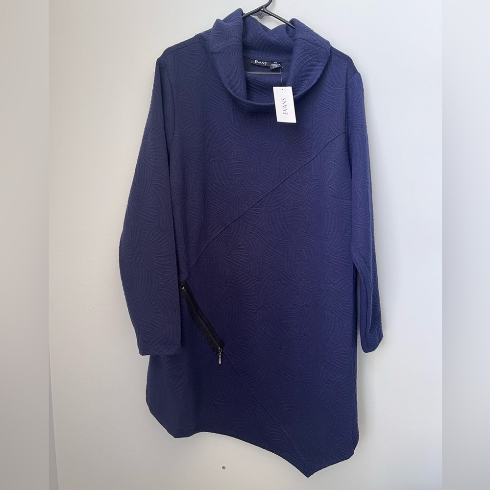 EVANS NWT Women's Plus Size Tilly Textured Tunic Navy Size 20